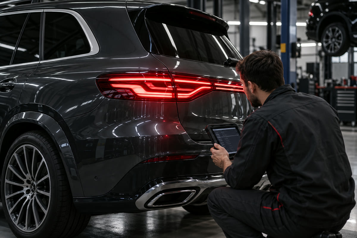 Диагностика изогнутого цифрового OLED-фонаря премиального SUV Диагностика изогнутого цифрового OLED-фонаря премиального SUV