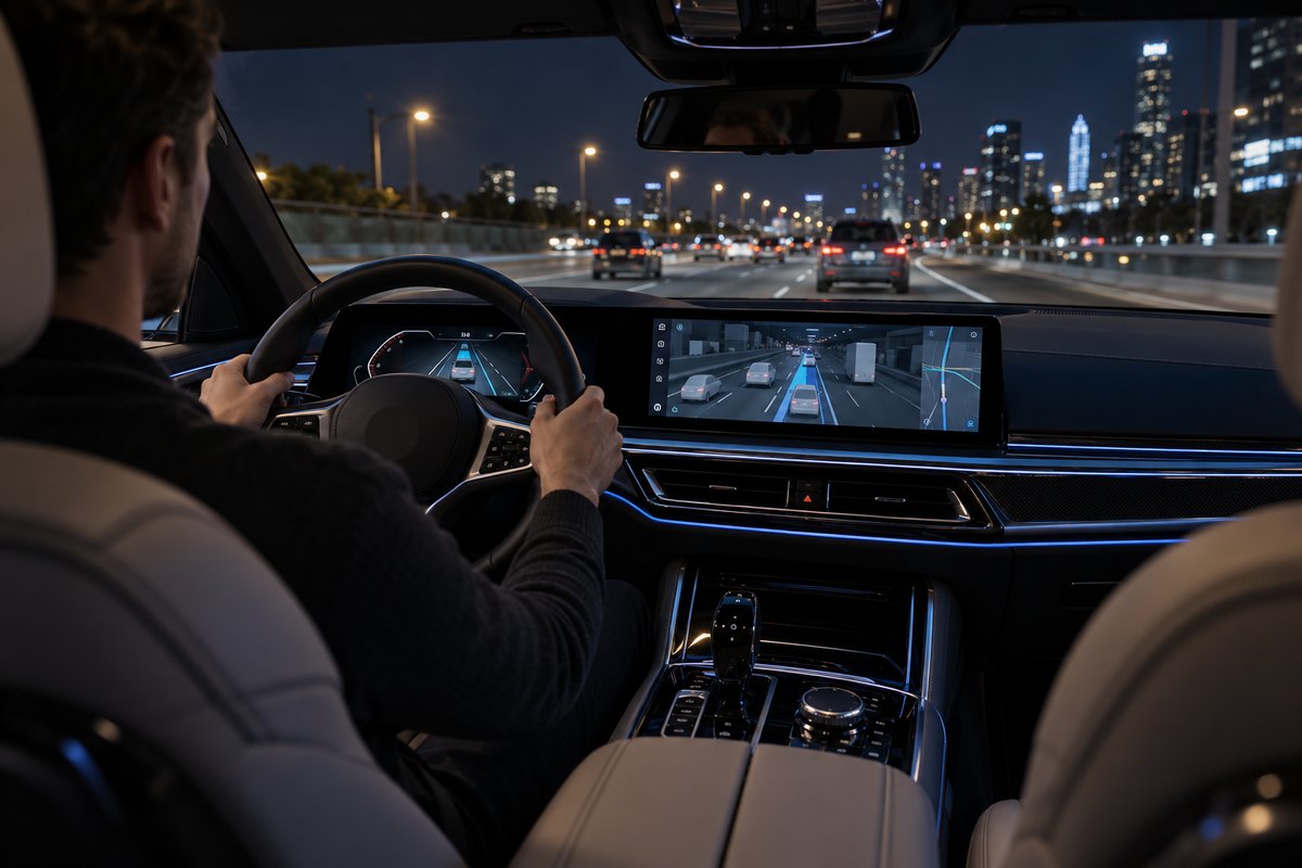 Навигация и визуализация ассистентов водителя в салоне BMW
