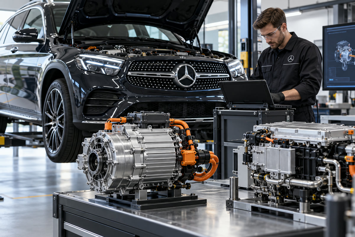 Диагностика модульного электрического и гибридного привода Mercedes-Benz